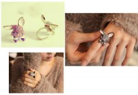 Anillo ajustable cabeza conejito